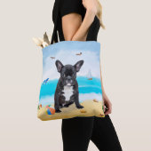 Tote Bag French Bulldog sur la plage (De près)