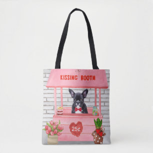 Tote Bag French Bulldog Valentine's Day Kissing Booth