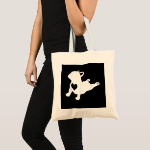 Tote Bag French Bulldog Yoga Love Heart Frenchie Workout
