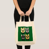 Tote Bag French Bulldogs Green (Devant (produit))