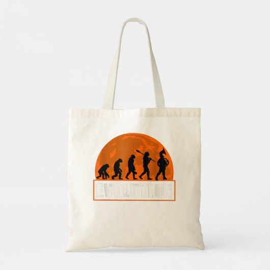 Tote Bag French Horn Player, Funny French Horn Evolution4 (Dos)