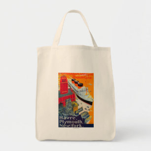 Tote Bag French Line Travel Poster, Havre to Plymouth, NY