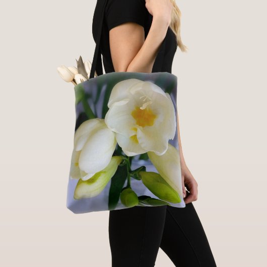 Tote Bag frénésie jaune blanc (De près)