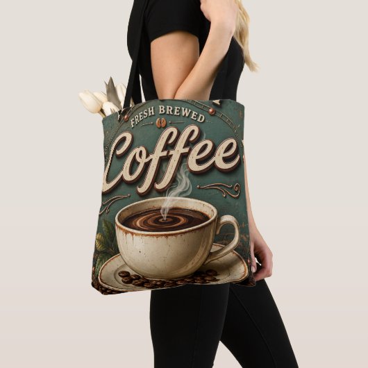 Tote Bag Fresh Brewed Coffee Rustic Farmhouse (De près)