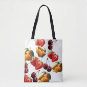 Tote Bag Fresh Fruit Pattern – Strawberry, Cherry & Mango A (Devant)