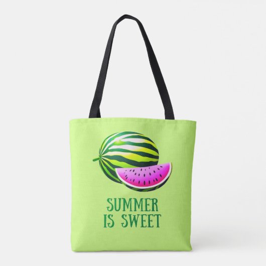Tote Bag Fresh, Ripe Watermelon with Summer Vibes (Dos)