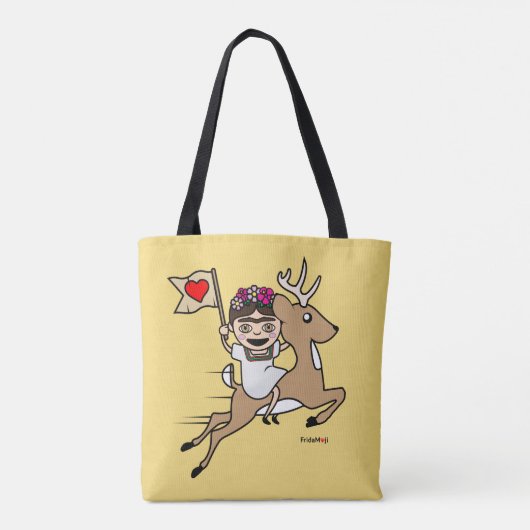 Tote Bag Frida Kahlo | FridaMoji - renne (Dos)