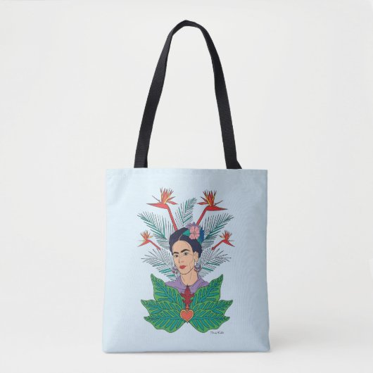 Tote Bag Frida Kahlo | Oiseaux de Paradis Floral Graphic (Devant)