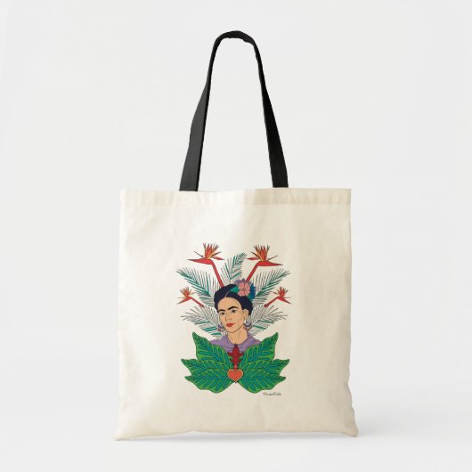 Tote Bag Frida Kahlo | Oiseaux de Paradis Floral Graphic (Devant)