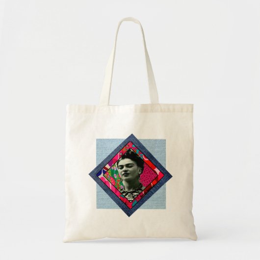 Tote Bag Frida Kahlo Retro Pink Denim (Devant)