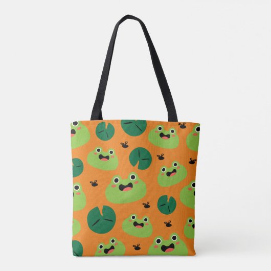 Tote Bag Frogs & Lily Pads texte modifiable (Dos)