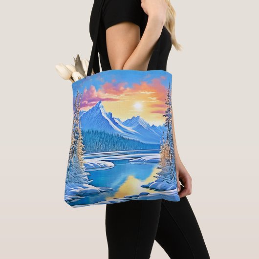 Tote Bag Froid Lake Sunset Art (De près)
