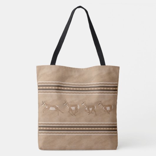 Tote Bag Frontière Brown du troupeau de Pronghorn Sud-Ouest (Dos)