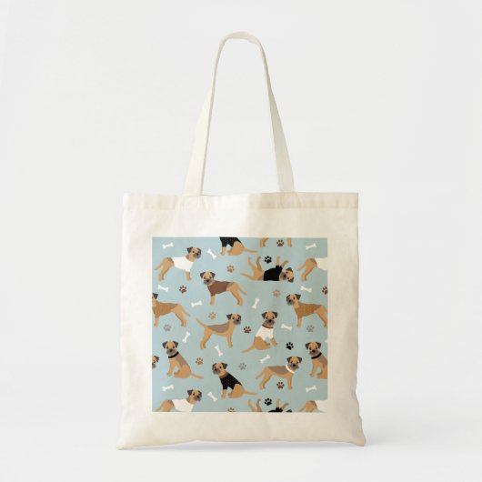 Tote Bag Frontière des os et des pattes du Terrier (Devant)