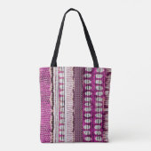 Tote Bag Frontière ethnique de Fuchsia Abstraite (Dos)