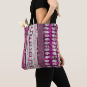 Tote Bag Frontière ethnique de Fuchsia Abstraite (De près)