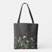 Tote Bag Frontière fleur sauvage Pois (Dos)