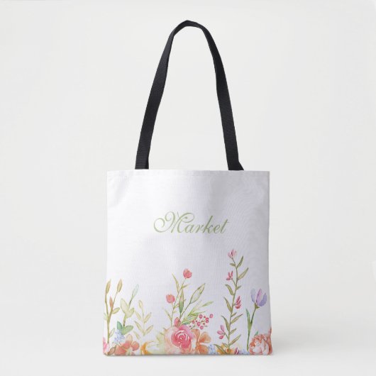 Tote Bag Frontière florale (Devant)