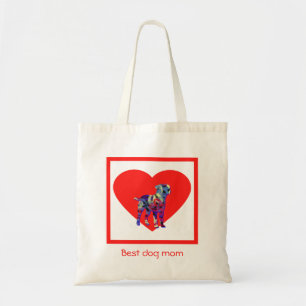 Tote Bag Frontière Terrier Chien Silhouette Rouge Meilleur