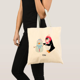 Tote Bag Frosty le bonhomme de neige et le pingouin