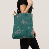 Tote Bag Frosty Snowman Green Snowflake Motif (De près)