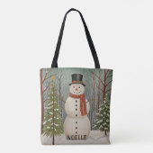 Tote Bag Frosty's Snowy Scene Noël personnalisé (Dos)