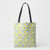 Tote Bag Fruit citron Motif jaune et vert (Devant)