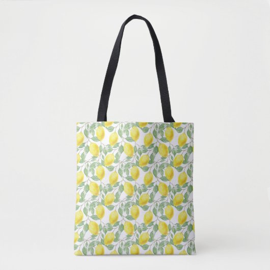 Tote Bag Fruit citron Motif jaune et vert (Devant)