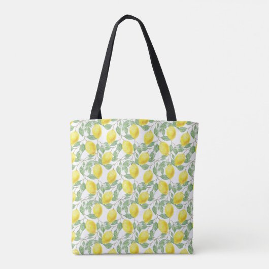 Tote Bag Fruit citron Motif jaune et vert (Dos)
