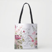 Tote Bag Fruit de l'Esprit rose floral (Devant)