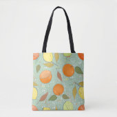 Tote Bag Fruit motif aux citrons, oranges (Devant)