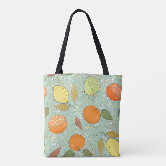 Tote Bag Fruit motif aux citrons, oranges (Dos)