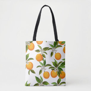 Tote Bag Fruits d'agrumes : Illustration numérique Vintage