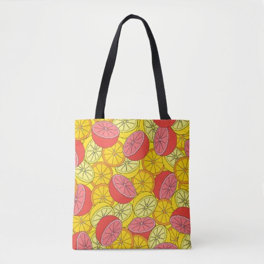 Tote Bag Fruits d'agrumes Motif transparent (Devant)