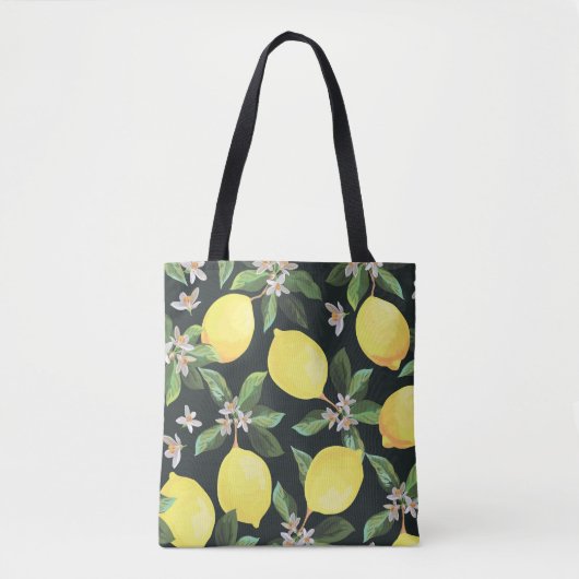 Tote Bag Fruits de citron : Conception Motif transparente (Devant)