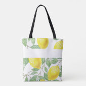 Tote Bag Fruits de citron jaune Été Amusants Monogramme ini (Dos)