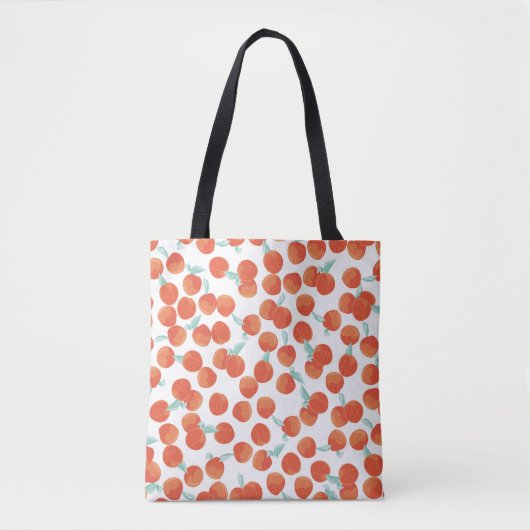 Tote Bag Fruits de pêche, motif d'été. (Devant)