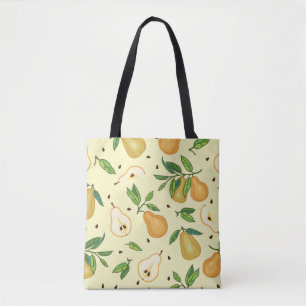 Tote Bag Fruits de poires jaunes : Illustration Vintage.