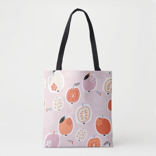 Tote Bag Fruits de pomme, abstrait, motif d'été (Devant)