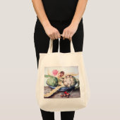TOTE BAG FRUITS DE SAISON 4- ARTICHOKES, ROSE & FRAISES (Devant (produit))