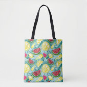 Tote Bag Fruits d'été amusants Watermelon Pineappa Lemons (Devant)