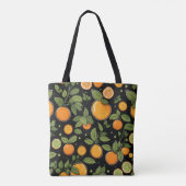 Tote Bag Fruits Et Feuilles Oranges (Dos)