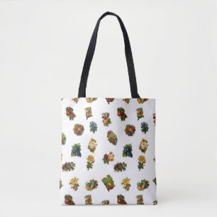 Tote Bag Fruits et fleurs vintages