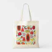Tote Bag Fruits Exotiques : Imprimé tendance sans couture. (Dos)