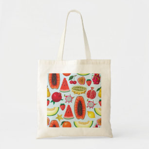 Tote Bag Fruits Exotiques : Imprimé tendance sans couture.