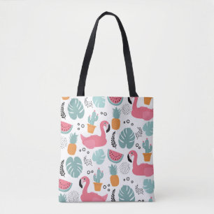 Tote Bag Fruits tropicaux : motif répétitif.