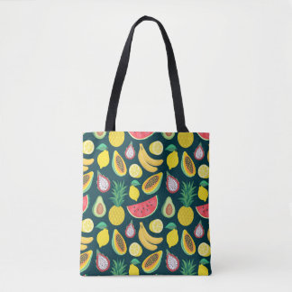 Tote Bag Fruits tropicaux Vintage Motif Bliss