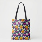 Tote Bag Fruits vibreux avec raisins, pommes et oranges (Devant)