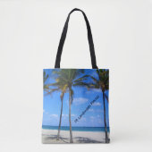 Tote Bag Ft Lauderdale Floride Sand Beach & Palm Trees (Devant)