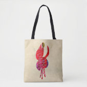 Tote Bag Fuchsia abstraite aquarelle florale (Devant)